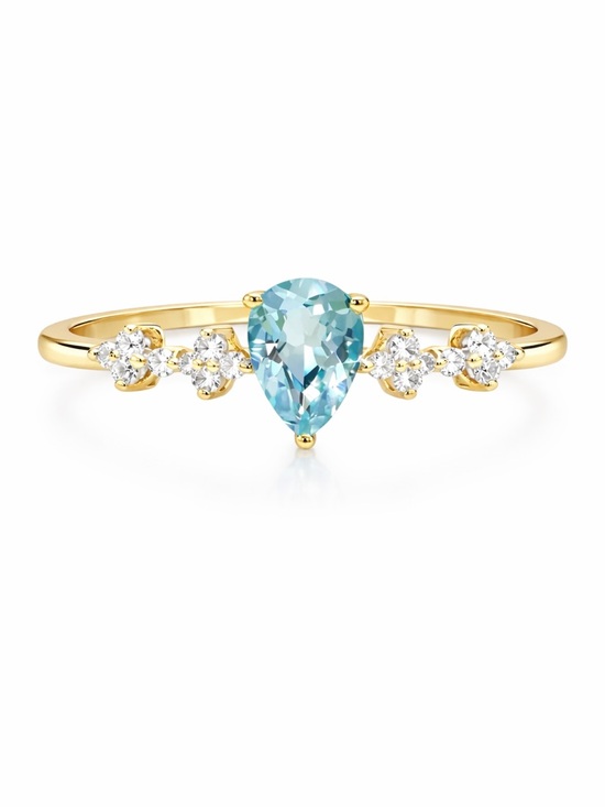 Jewelry - Dainty 925 Sterling Silver Blue Crystal Adjustable Ring